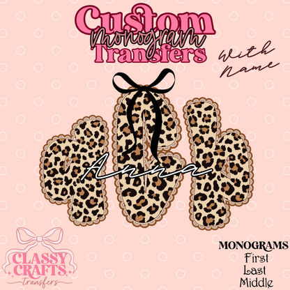 Lace Cheetah - Custom Monogram Transfer