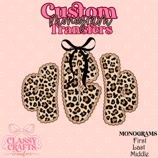 Lace Cheetah - Custom Monogram Transfer
