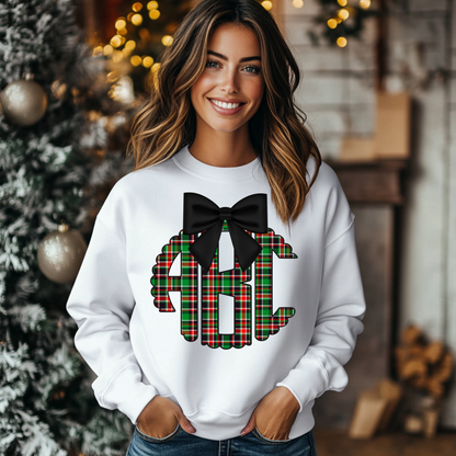 Green Tartan Plaid - Custom Monogram Transfer
