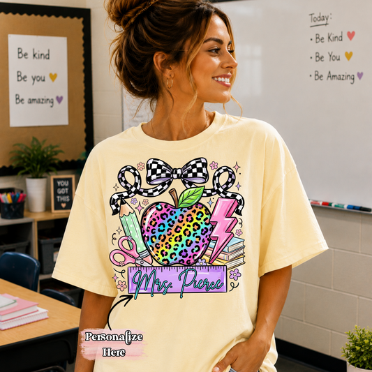 Leopard Apple Nameplate -  ‼️Fully Customizable Transfer‼️