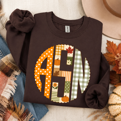 Pumpkin Plaid - Custom Monogram Transfer