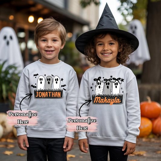 Three Little Ghosts Nameplate -  ‼️Fully Customizable Transfer‼️