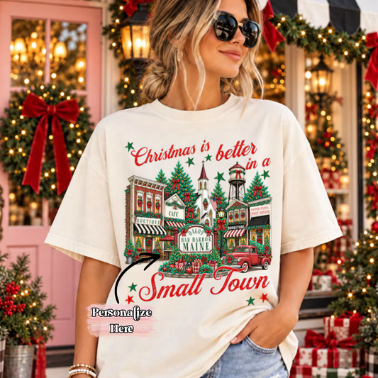 Small Town Christmas City Scene -‼️Fully Customizable Transfer‼️