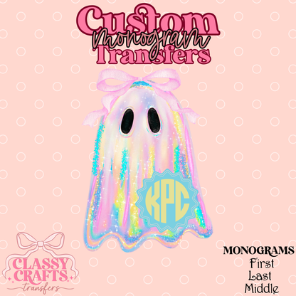 Iridescent Ghost - Custom Monogram Transfer
