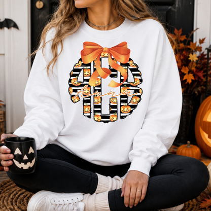 Spooky Striped Pumpkins - Custom Monogram Transfer
