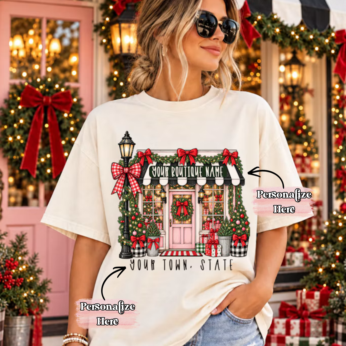 Small Town Christmas Boutique -‼️Fully Customizable Transfer‼️