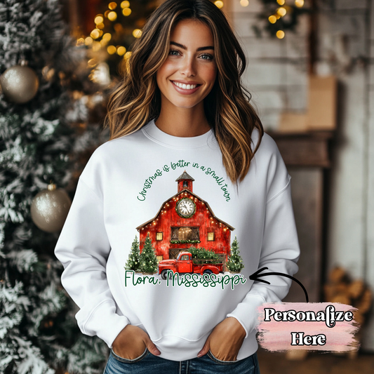 Small Town Red Truck Christmas -‼️Fully Customizable Transfer‼️