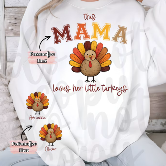 I Love My Turkeys - ‼️Fully Customizable Transfer‼️