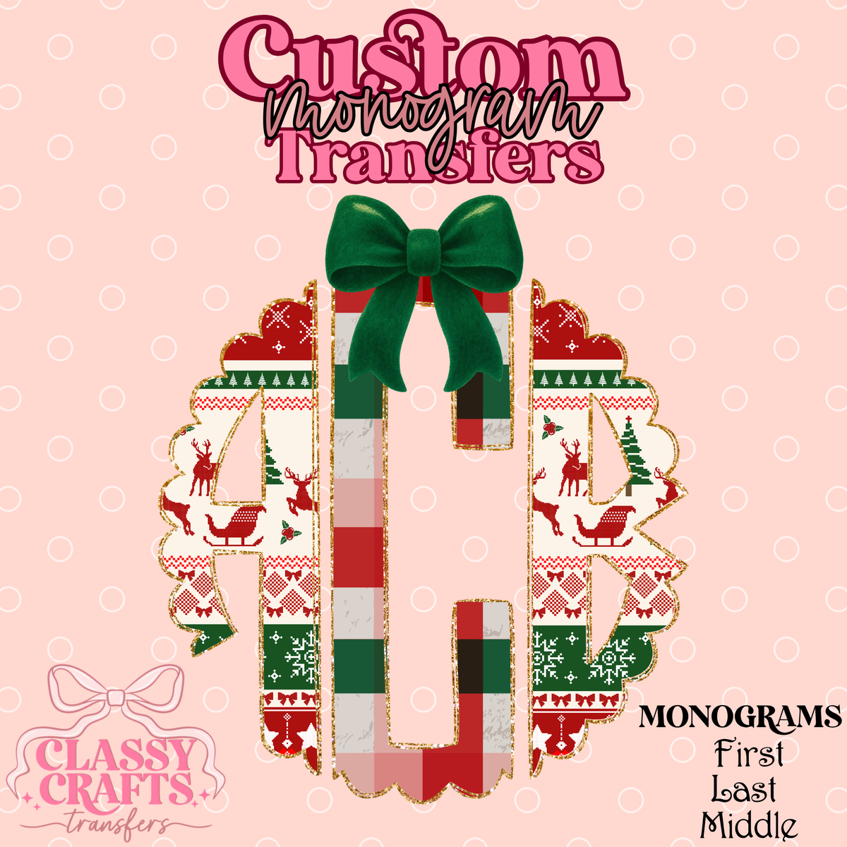 Christmas Sweater - Custom Monogram Transfer