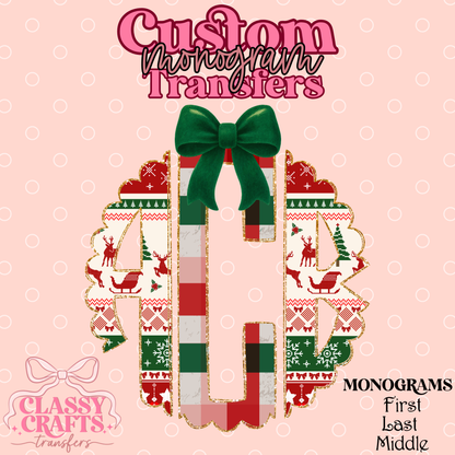 Christmas Sweater - Custom Monogram Transfer