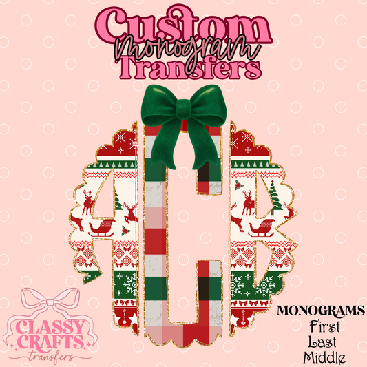 Christmas Sweater - Custom Monogram Transfer
