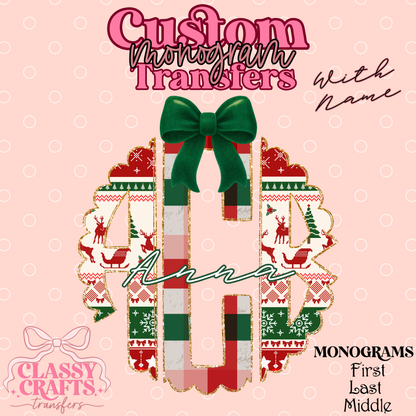 Christmas Sweater - Custom Monogram Transfer