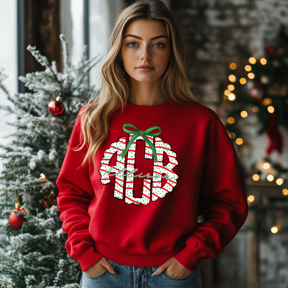 Christmas Cake - Custom Monogram Transfer