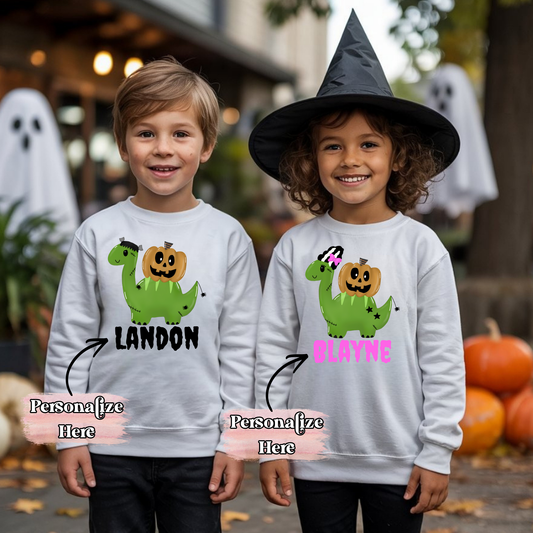 Dinosaur Halloween Nameplate -  ‼️Fully Customizable Transfer‼️