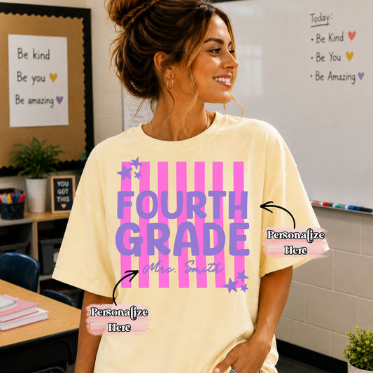 School Stripes & Stars -  ‼️Fully Customizable Transfer‼️
