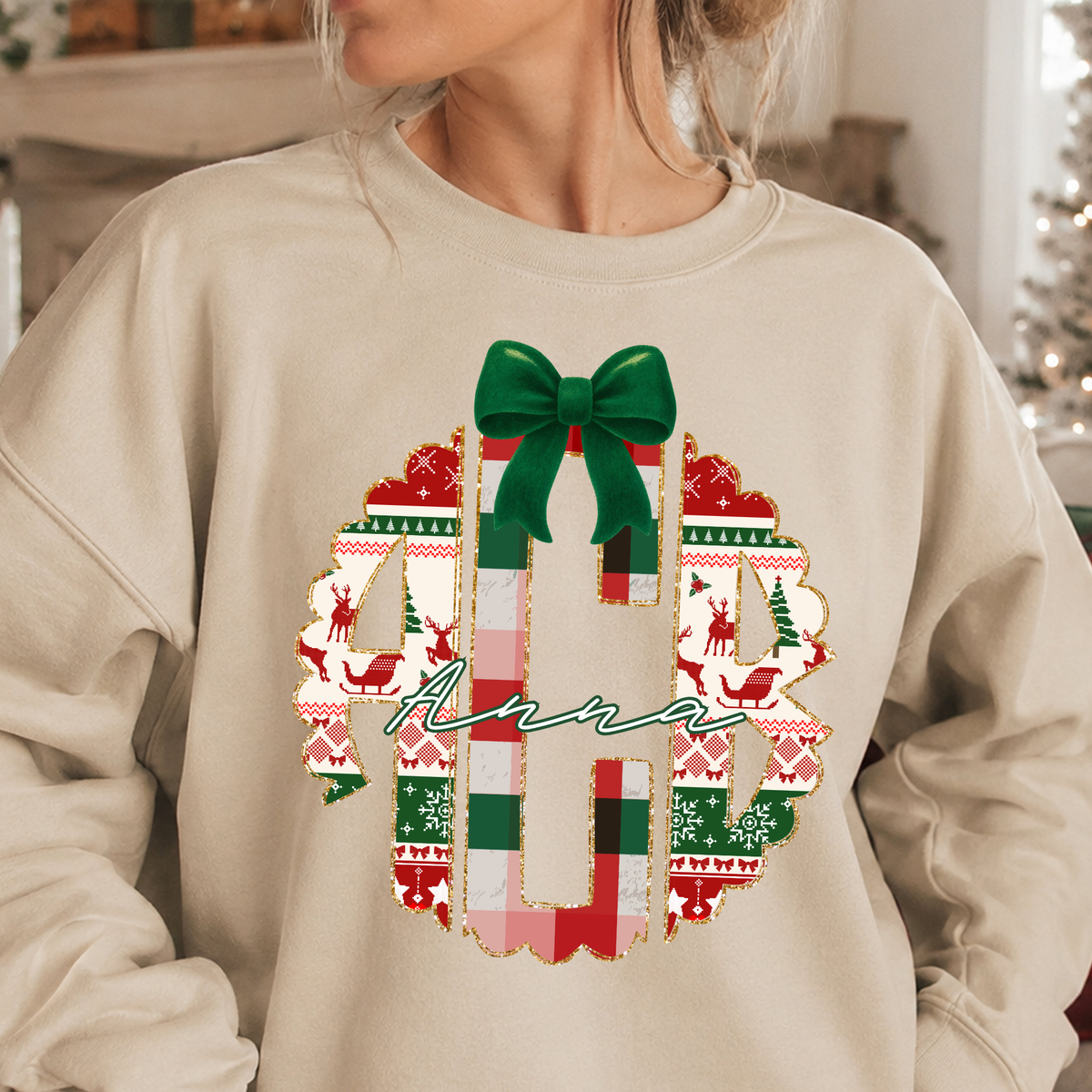 Christmas Sweater - Custom Monogram Transfer