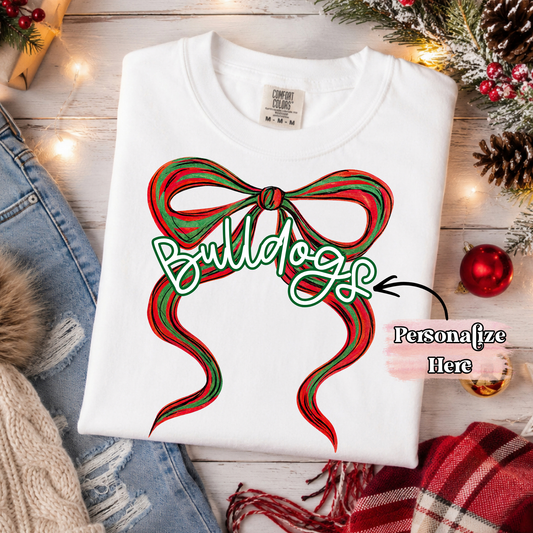 Christmas Bow With Text -‼️Fully Customizable Transfer‼️