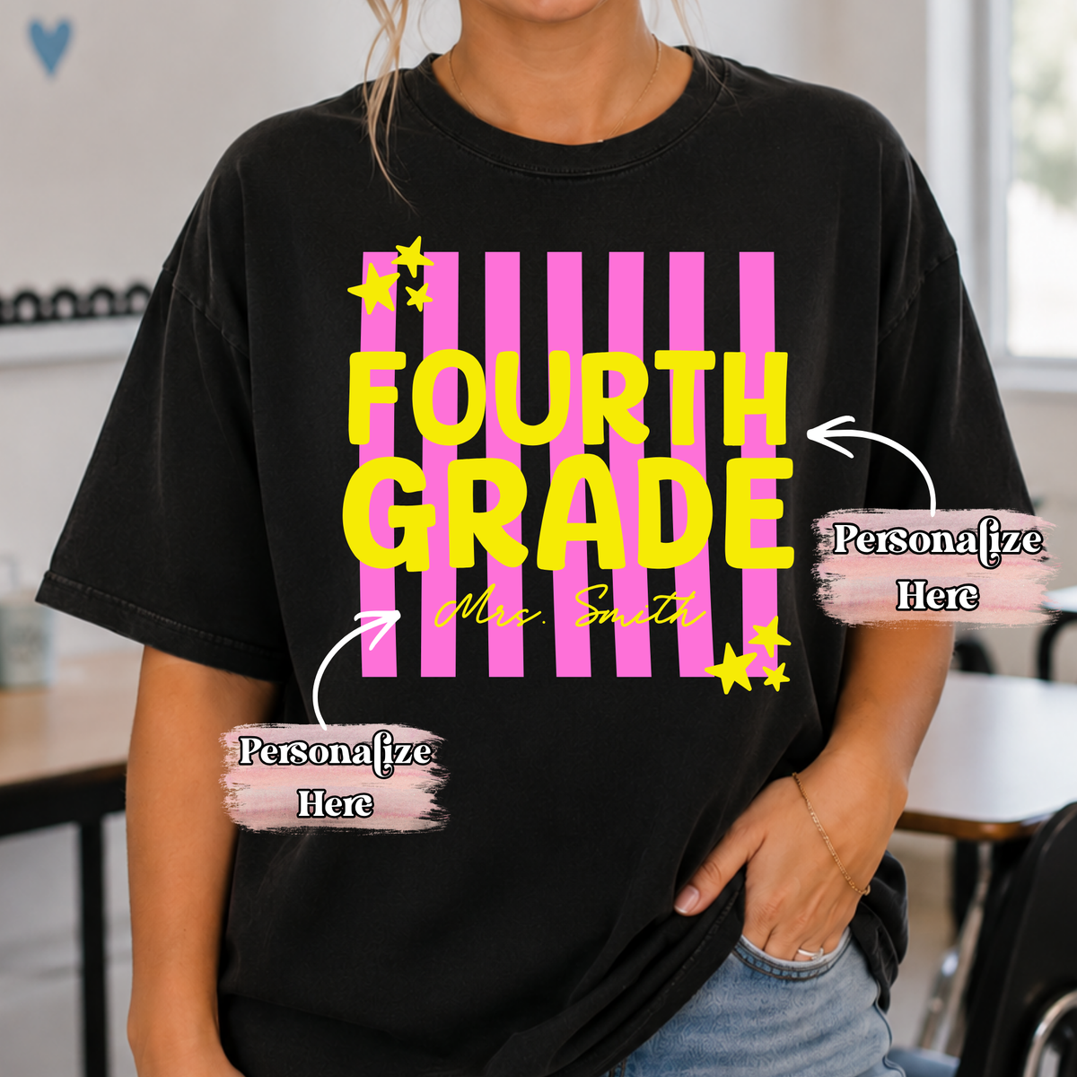 School Stripes & Stars -  ‼️Fully Customizable Transfer‼️