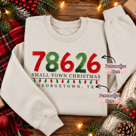 Small Town Christmas Zip Code -‼️Fully Customizable Transfer‼️