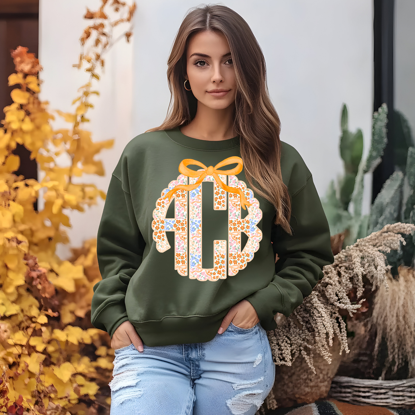 Fall Ditsy Floral - Custom Monogram Transfer