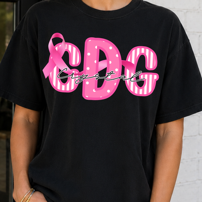 Pretty In Pink Awareness - Custom Monogram Transfer