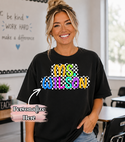 Checkered & Colorful Text  - ‼️Fully Customizable Transfer‼️