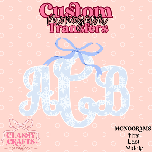 Coquette Snowflake - Custom Monogram Transfer
