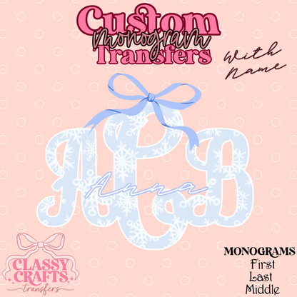 Coquette Snowflake - Custom Monogram Transfer