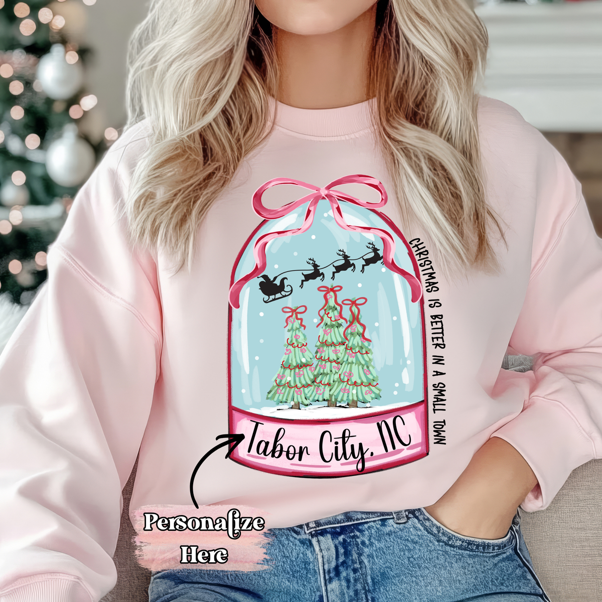 Small Town Christmas Snowglobe - ‼️Fully Customizable Transfer‼️