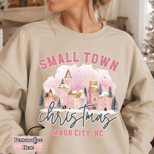 Small Town Pink Christmas Village - ‼️Fully Customizable Transfer‼️