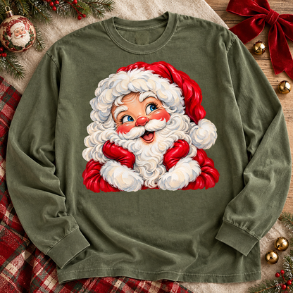 Jolly Rosy-Cheeked Holiday Man Curly White Beard (DTF)