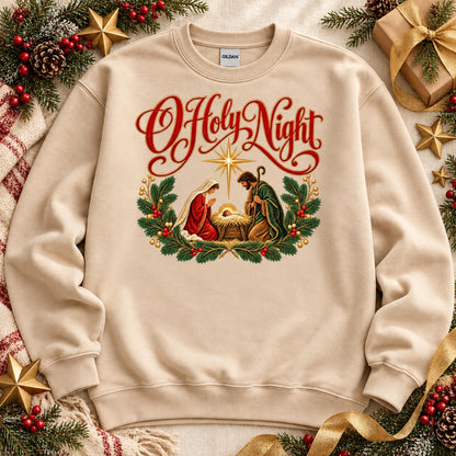 O Holy Night Nativity Scene Christmas Star (DTF)