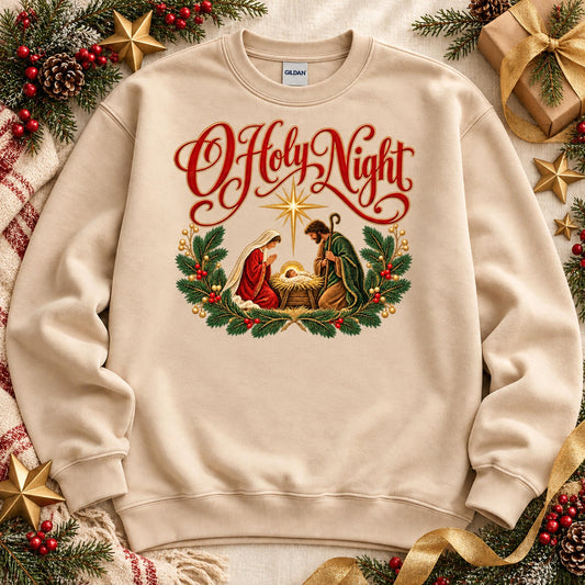 O Holy Night Nativity Scene Christmas Star (DTF)