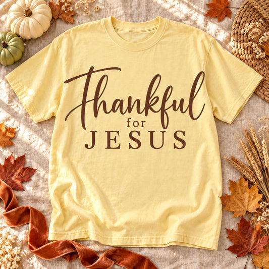 Thankful for Jesus Brown Script Typography (DTF)