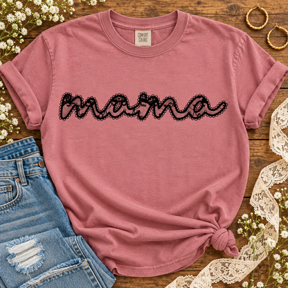 Mama Lace Texture Script Lettering (DTF)