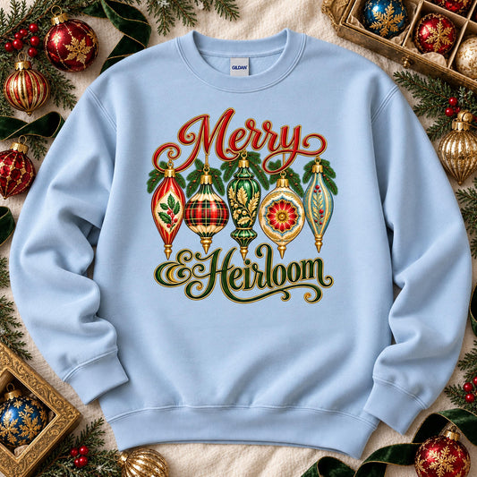 Merry & Heirloom Vintage Ornaments Holiday Design (DTF)