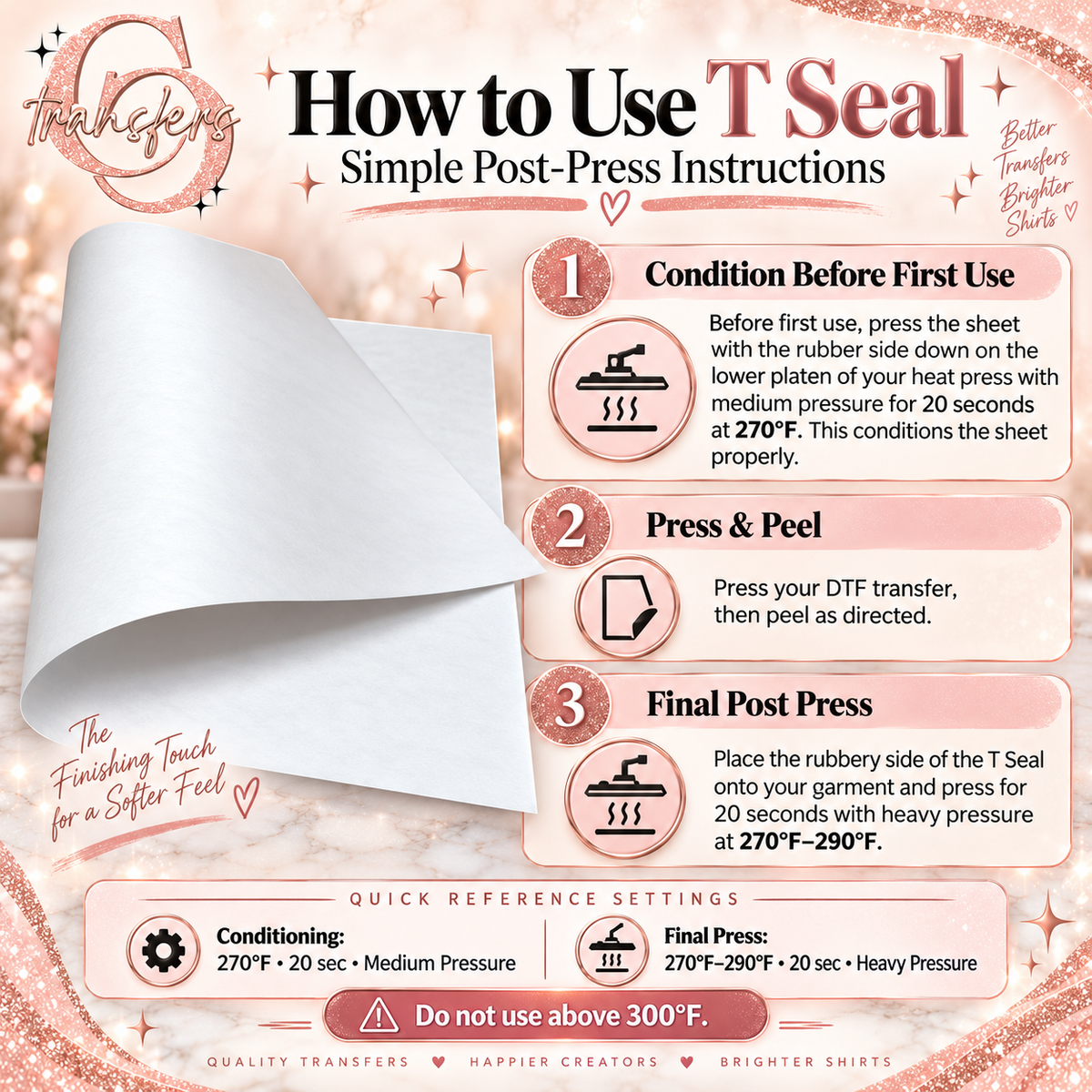 T-Seal Finishing Sheet