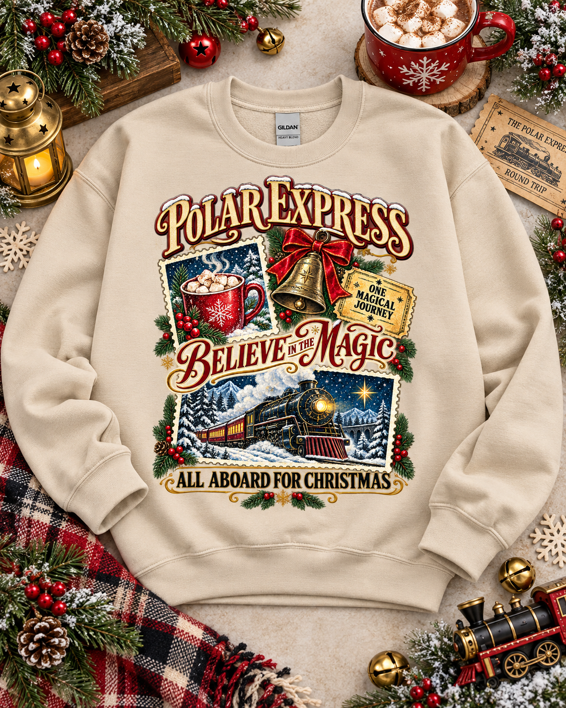 Polar Express Believe in the Magic All Aboard for Christmas (DTF)