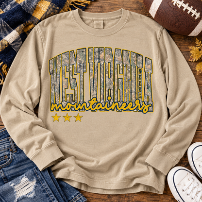 West Virginia Mountaineers Camo Distressed Stars (DTF)