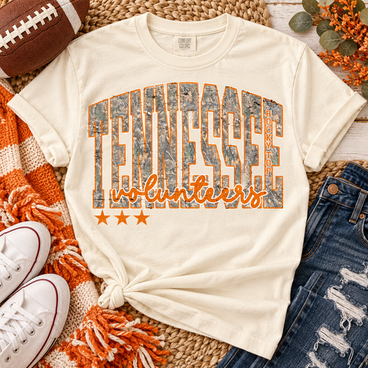 Tennessee Volunteers Rocky Top Camo Distressed Stars (DTF)