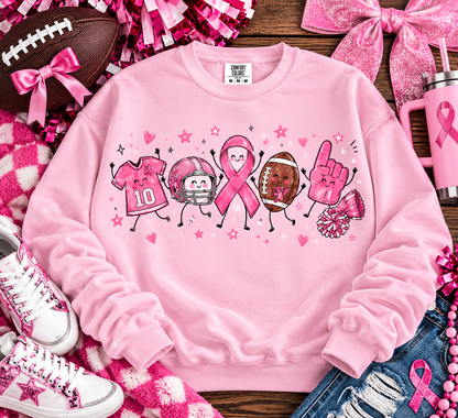 Cute Pink Football Squad Breast Cancer Awareness (DTF)
