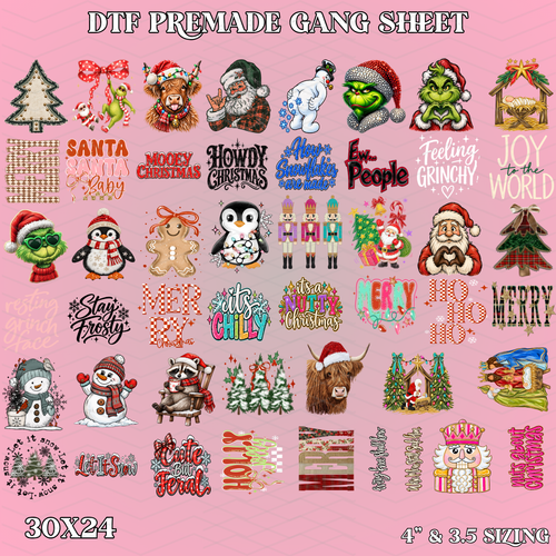 Christmas Peekers - 30x24 - PREMADE GANG SHEET