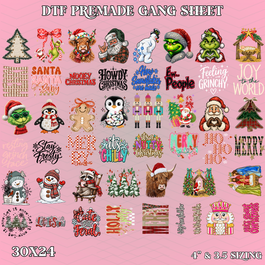 Christmas Peekers - 30x24 - PREMADE GANG SHEET