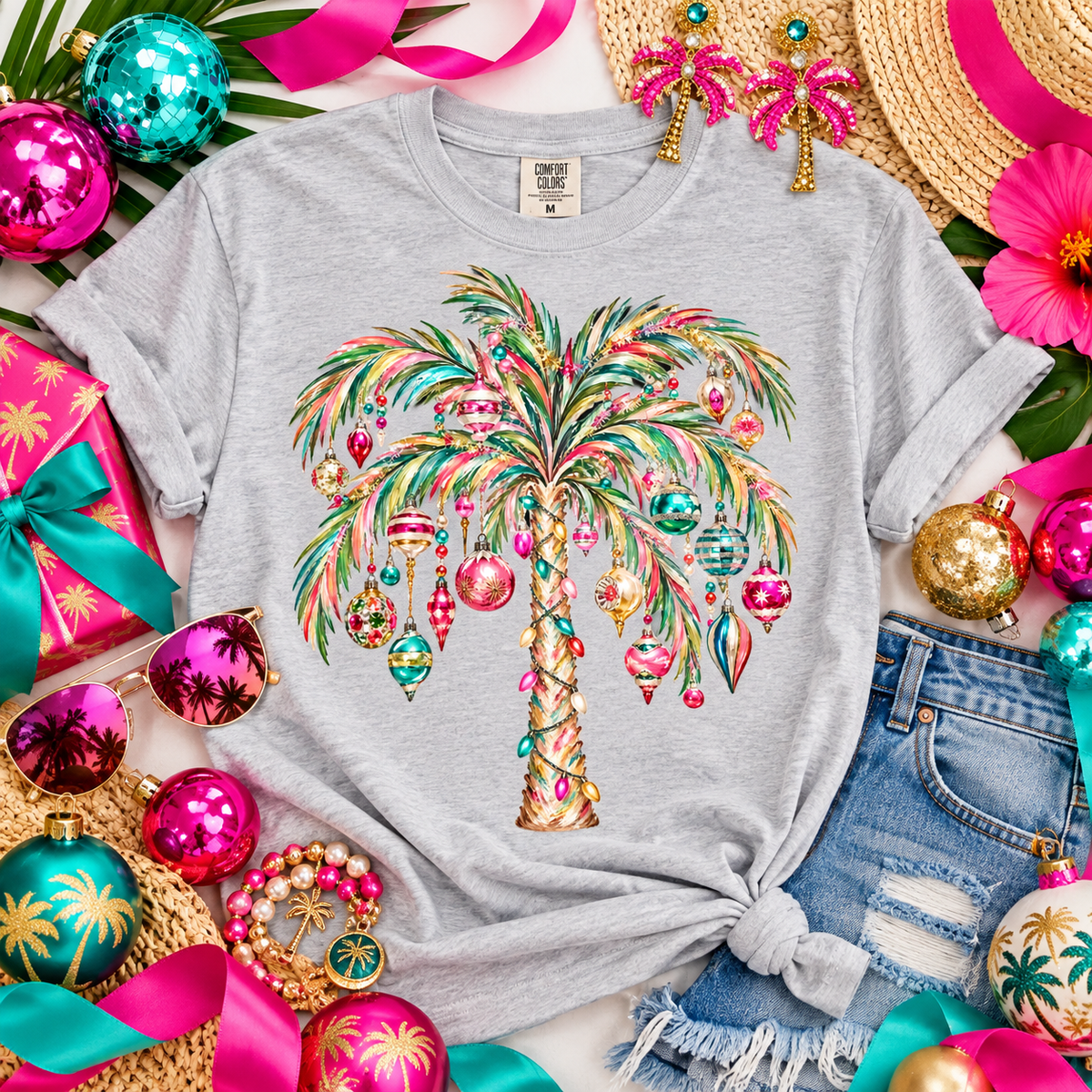 Tropical Palm Tree Holiday Ornaments Christmas Lights (DTF)