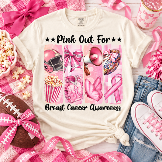Pink Out For Breast Cancer Awareness Football Collage (DTF)
