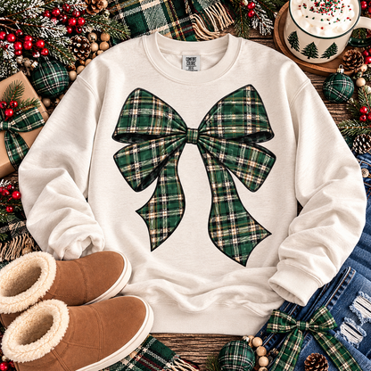 Green Black Plaid Decorative Bow (DTF)