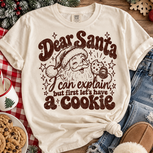 Dear Santa I Can Explain But First Let's Have A Cookie (DTF)