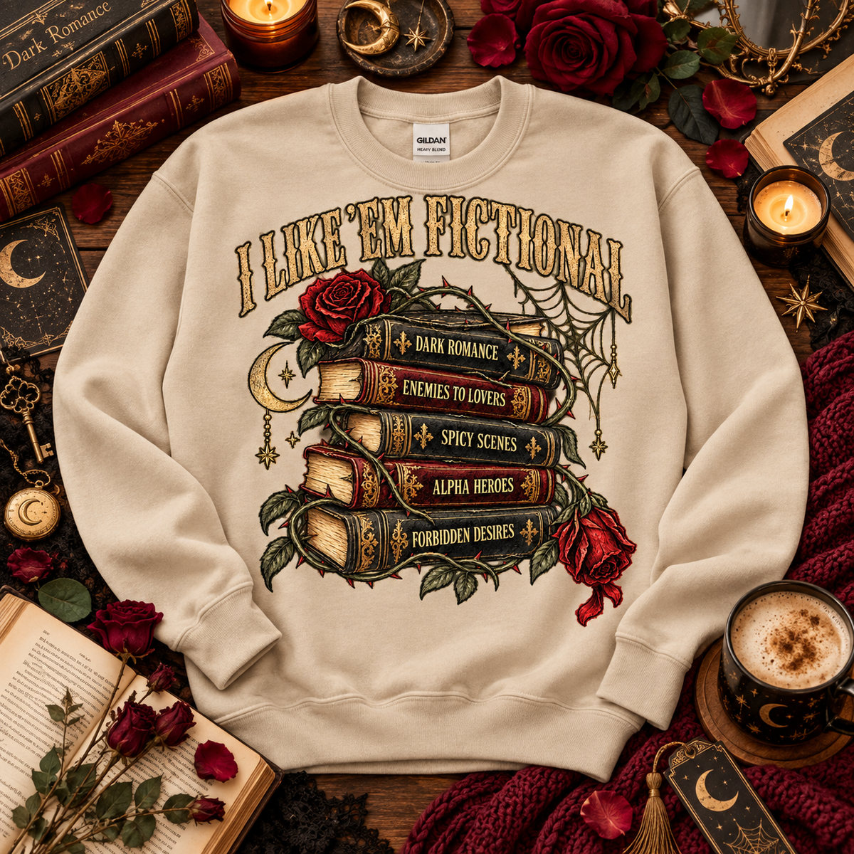 I Like Em Fictional Dark Romance Book Stack Gothic (DTF)