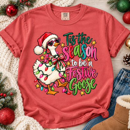 Tis The Season To Be A Festive Goose Santa Hat Duck (DTF)