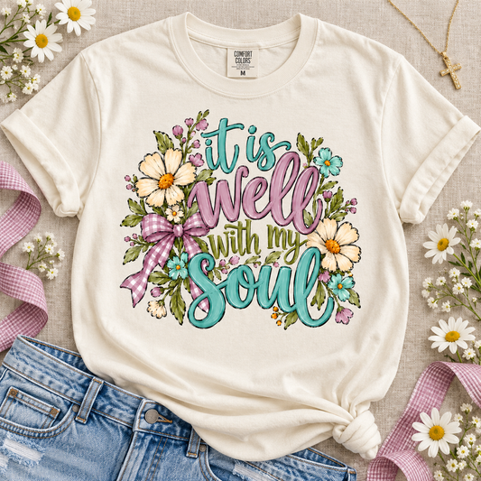 It Is Well With My Soul Floral Wildflower Design (DTF)
